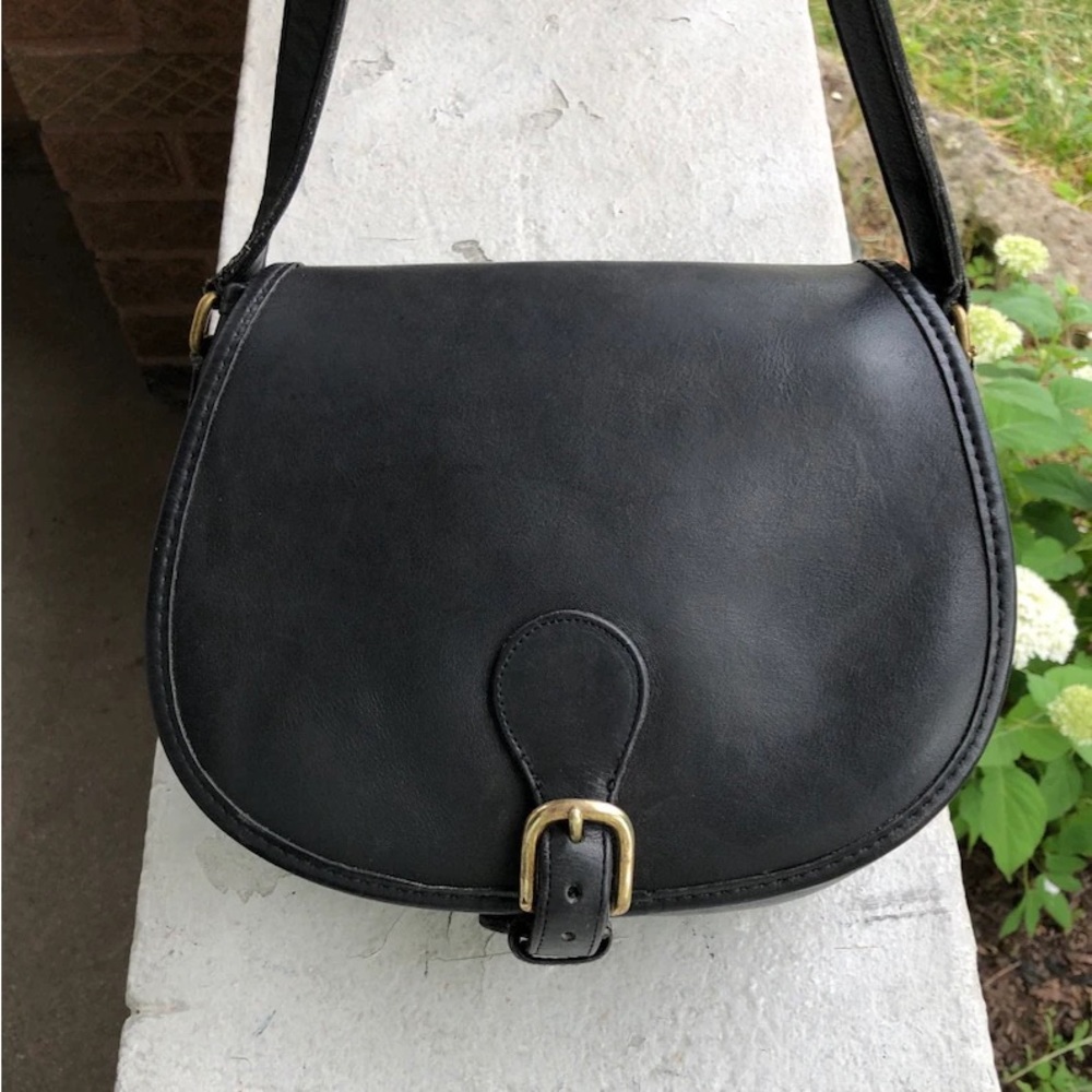 {Coach} Bonnie Cashin Vintage Black Saddle Bag 9851